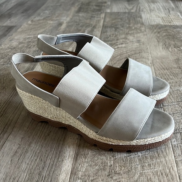 Maurices Farah Gray Jute Slingback Wedge. - Picture 2 of 10